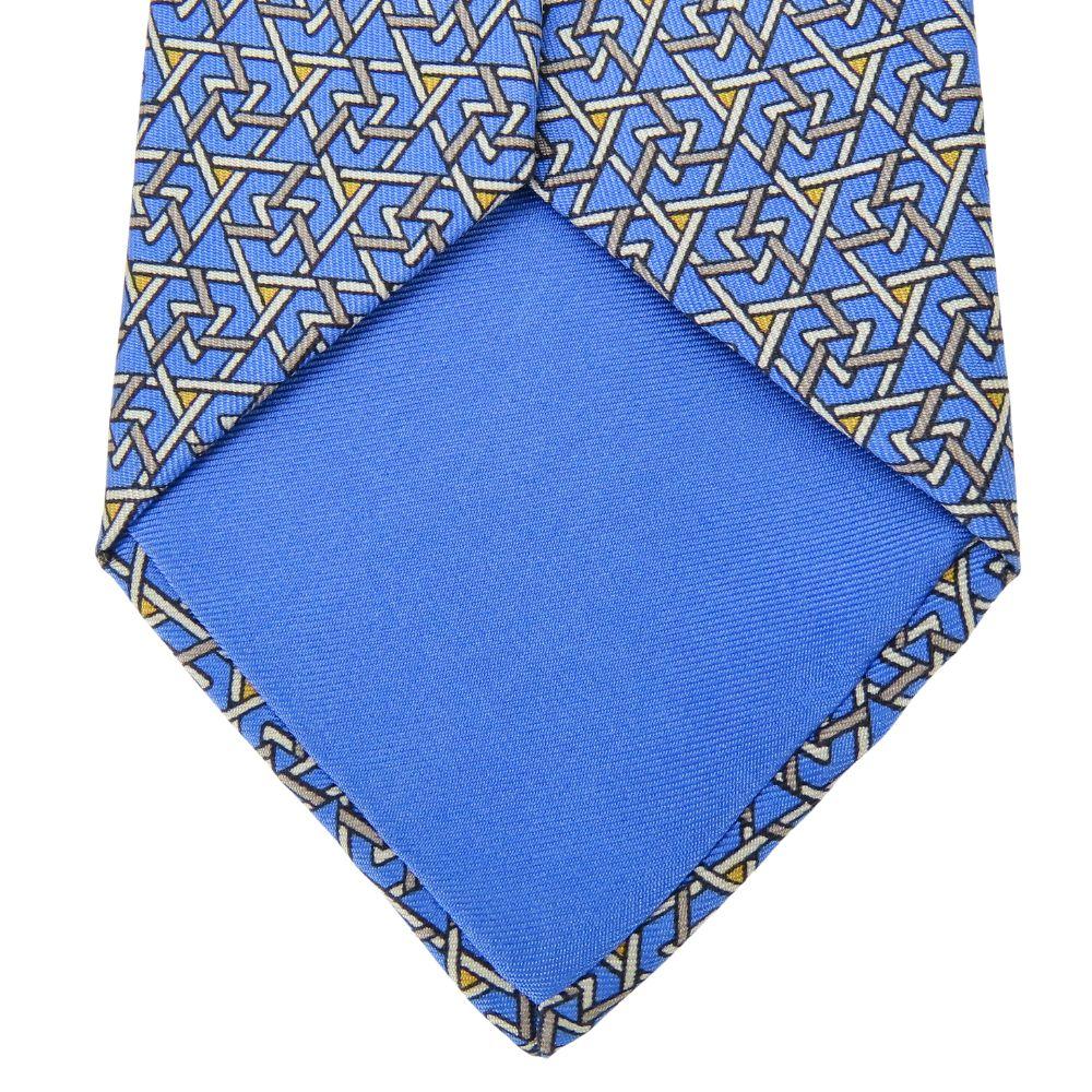 Used HERMES Tie Silk Blue Overall Handle