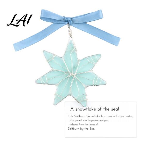 Beach Lover Gift Idea Handmade Sea Glass Ornament Snowflake Gnome Christmas Tree with Bowknot Coastal Real Pendant Style Dog Paw Elephant