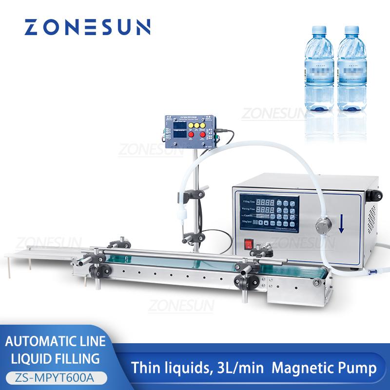 ZONESUN ZS-MPYT600A Automatic Magnetic Pump Liquid Filling Machine Small Bussiness Production Line Perfume Essential Oil Bottle