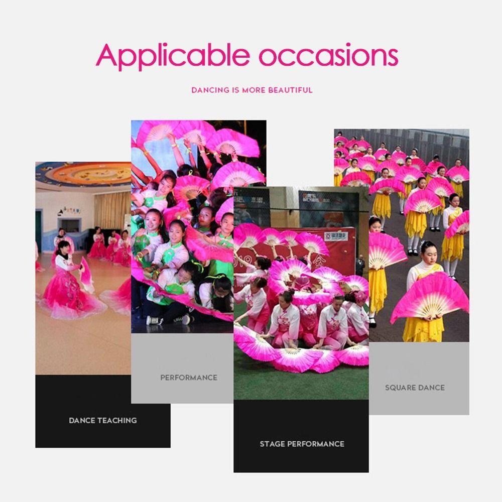 40см Танцевальные Практические Градиентные Цветные Шелковые Веера Длинные Шелковые Веера Веер для Танца Живота Вискозные Шелковые Веера