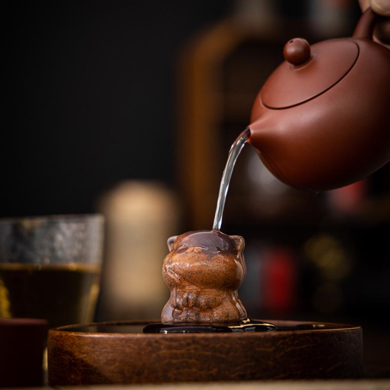 Старая горная грязь милый кот черепаха слиток чайный питомец украшение украшение для чайного столика ретро маленькое украшение керамическая крышка для чайной дорожки