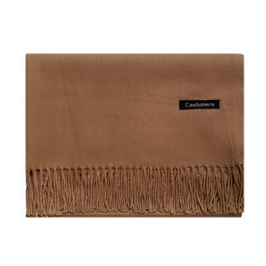 2025 Autumn/Winter Solid Color Imitation Cashmere Mid-Length Warm Tassel Scarf - Japanese & Korean Sweet Fashion