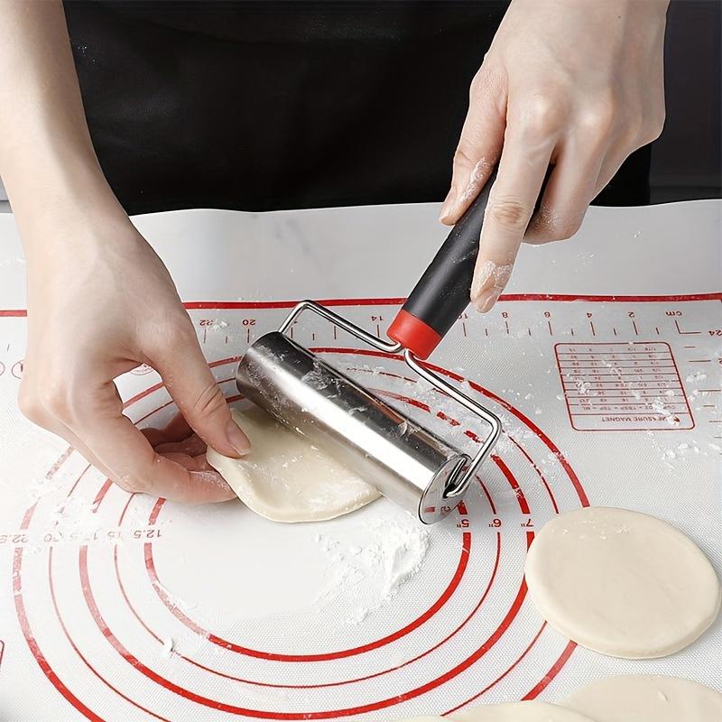 Скалка из нержавеющей стали, двухсторонняя скалка для раскатывания теста для выпечки, пиццы, кондитерских изделий, пельменей и многого другого