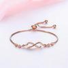 Infinity Shape Cubic Zirconia Diamond Bracelet for Women & Girls, Jewelry for Gift, Adjustable Charm Bracelet