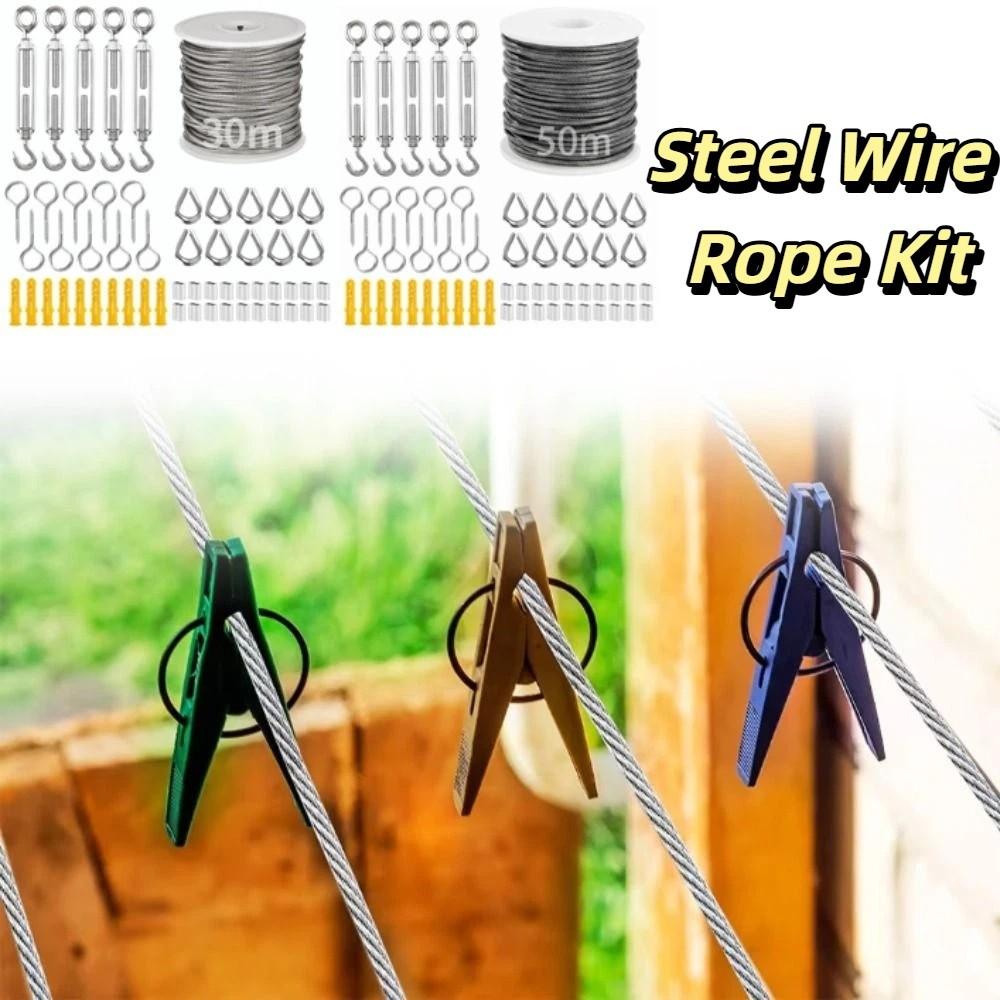PVC Coated Stainless Steel Cable Rope Heavy Duty Wire Fence Roll Kits Clothesline