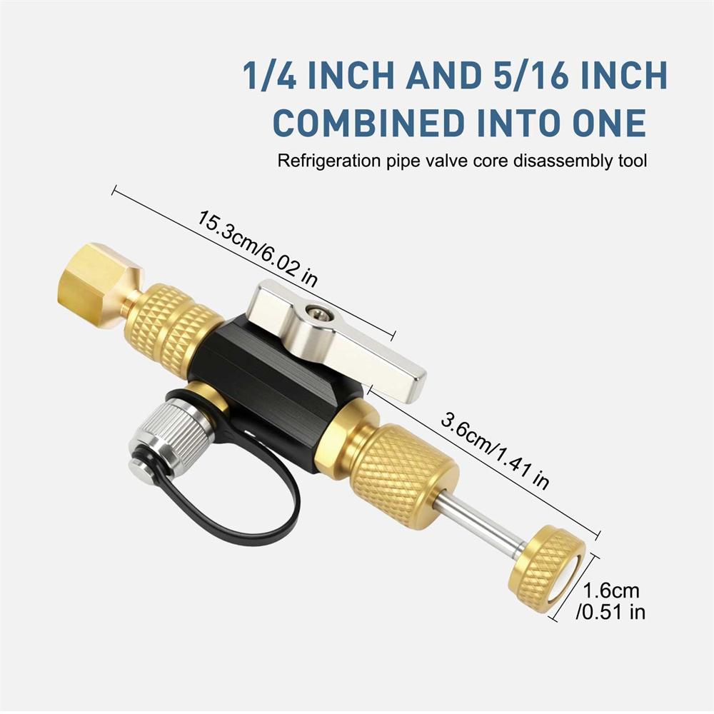 Инструмент для удаления сердечника клапана HVAC 1/4" и 5/16" Вакуумный Для Кондиционеров R410A R32 R134A R1234Yf
