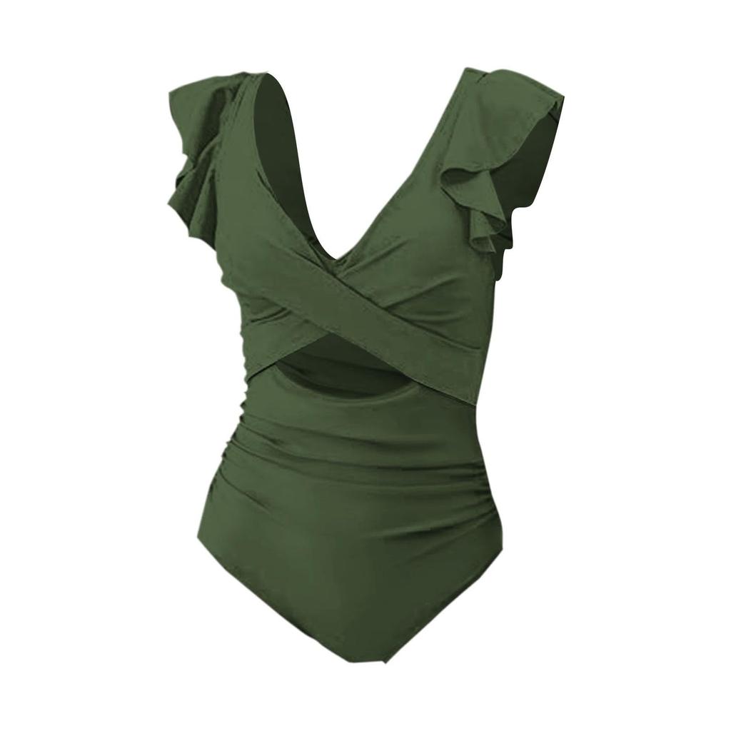 Женский цельный сексуальный бикини модный однотонный с подушечками для бюстгальтера без стальной поддержки купальный костюм