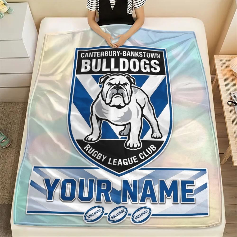 Custom Name Footscray Bulldogs Flannel Blanket, High quality Comfortable for All Seasons, Home Decor, Warmth and Comfort