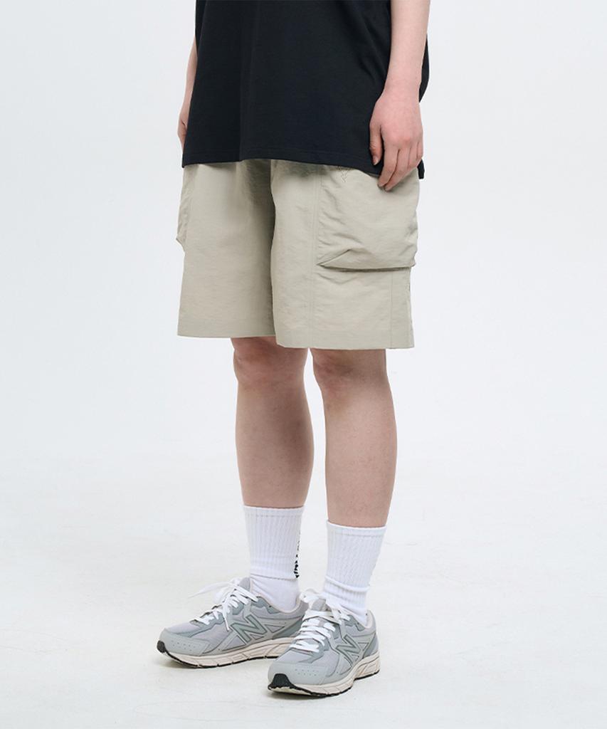 POLLUTION Taslan Shorts Grayish Beige