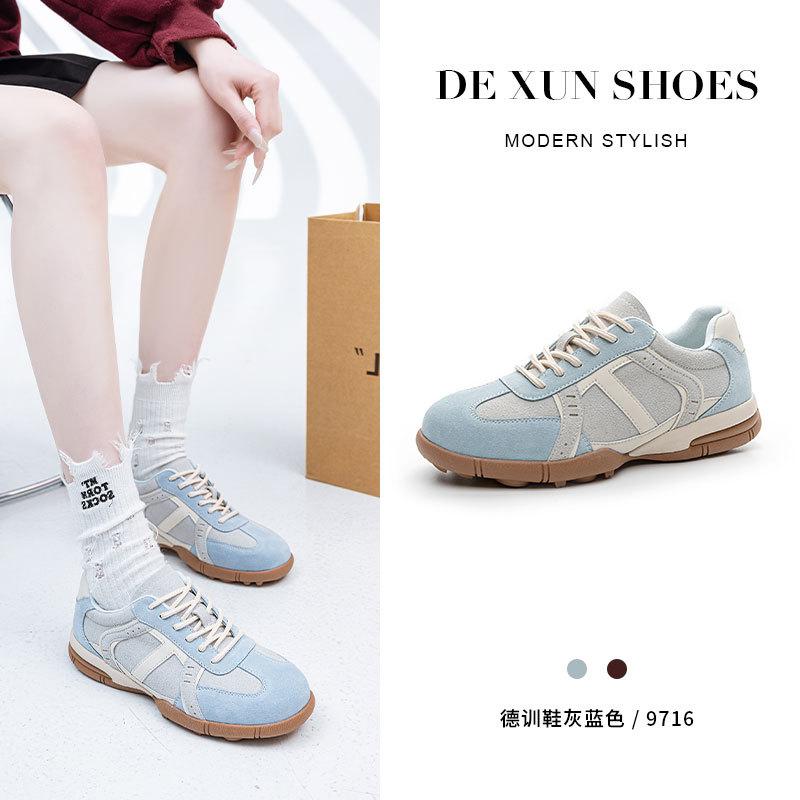 2025 New Soft-soled German Training Shoes Women's Versatile Retro Casual Single Shoes Low-top Breathable Sports White Shoes