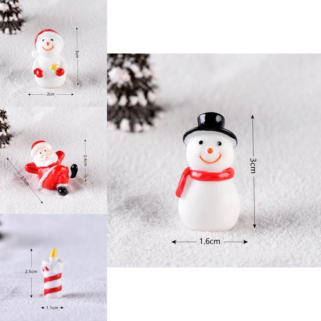 Очаровательные миниатюрные фигурки Санты и снеговика из смолы для праздничного DIY-декора
