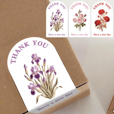 Красочные наклейки с цветами, Розы, Пионы, Наклейки, Наклейки для запечатывания упаковки, Украшения для подарочных коробок, Самоклеящиеся наклейки