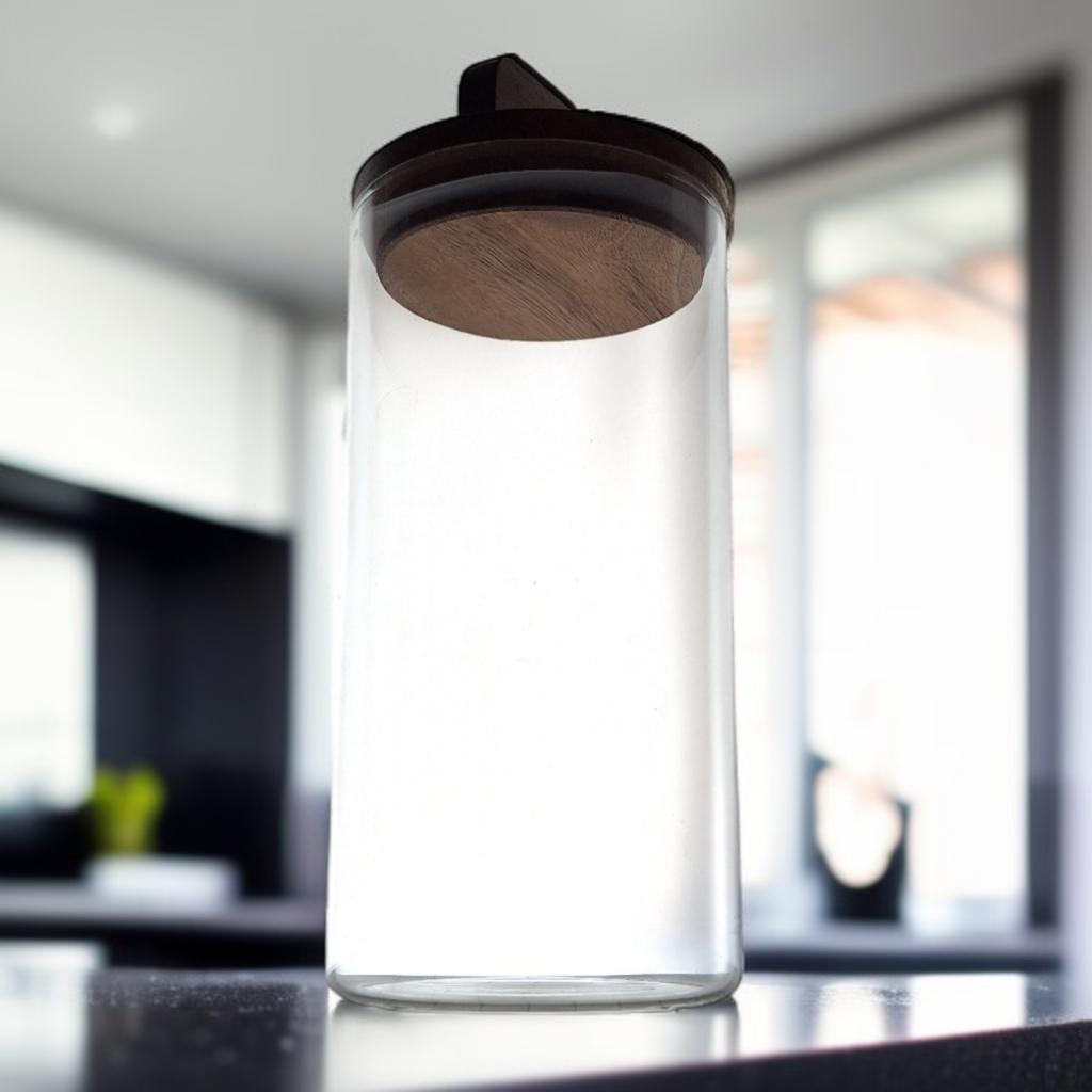GLASS CONTAINER 1000 ml JAR WITH BAMBOO LID