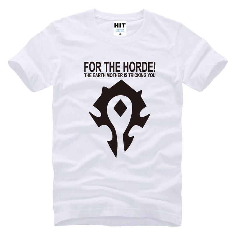 Fashion Dota T Shirt Unisex For the horde T Shirt WOW Horde short sleeve Game Tshirt Tee Tops For male