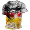 Germany National Flag Print T Shirt For Men Outdoor Football Sports Jersey Summer Casual O-neck Loose Short Sleeve Fashion Tops