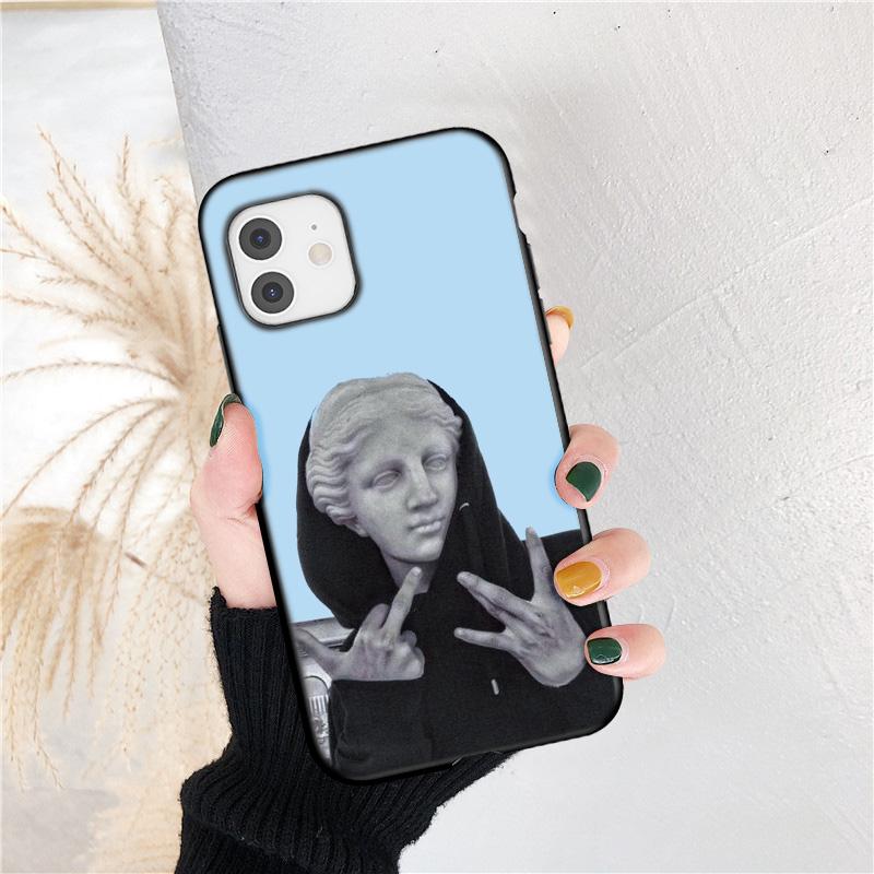 Классический чехол для телефона с масляной краской для iPhone 12 11 13 Pro Max X XR XS Max 12 13 Mini 7 8 Plus SE 2020, противоударный силиконовый чехол