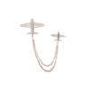 Cute Zircon Airplane Brooch Lapel Pins Tassel Chain Luxulry Aircraft Badge Suit Brooches For Women And Men Clothes Accessories