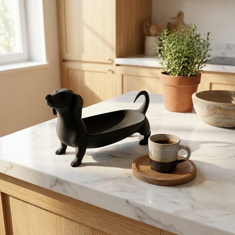 Solid Color Dachshund Storage Tray 3D Printed Sausage Dog Planter Room Aesthetic