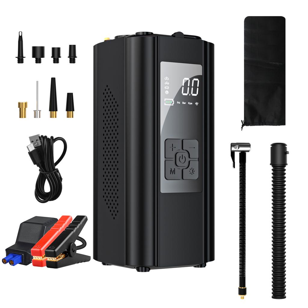 5 In 1 Car Jump Starter With 150PSI Air Compressor 10000mAh Car Power Bank & Booster Charger 1000A Car Battery Starting Device