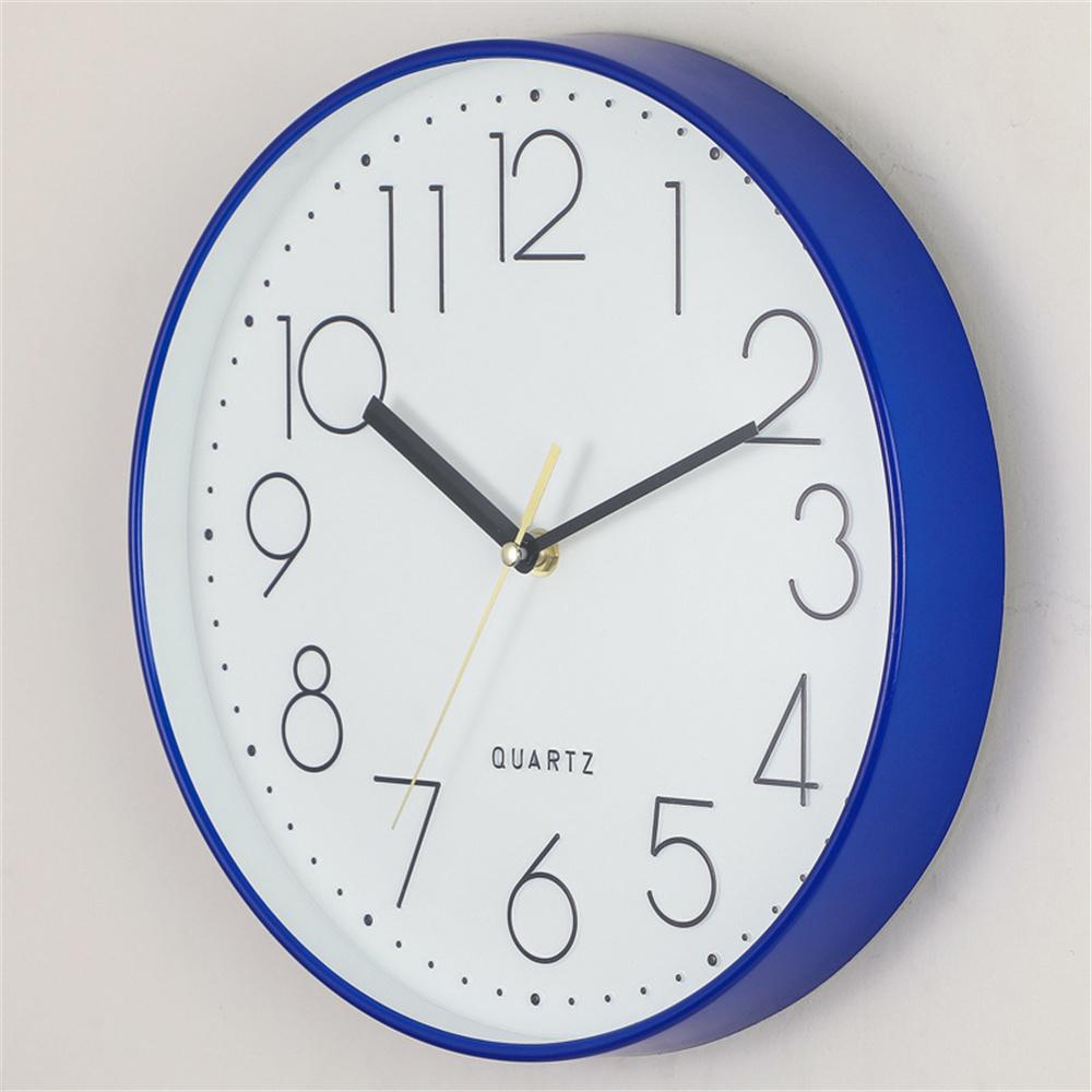 Pink / Yellow / Blue / Red / Black Simple Style Wall Clock 12in Circular Wall Watch Silent Quartz Wall Clock For Indoor Decor