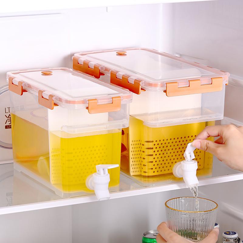 Пластиковый чайник, пищевой холодильник с краном, 3,5 л-6 л, ведро для холодной воды, ведро для холодного сока, большая емкость, ведро для холодной воды