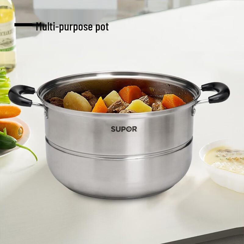 SUPOR 304 Stainless Steel Double-Layer Steamer Pot