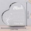 Mum Heart-Shaped Block Acrylic Plaque Birthday Mothers Day Present For Mum Mummy