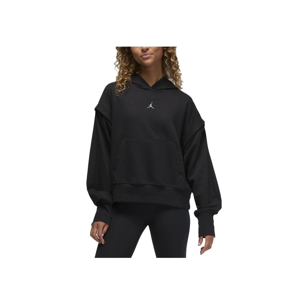 Jordan Сплошной цвет, свободная толстовка с длинным рукавом, женские топы, черный FB4610-010