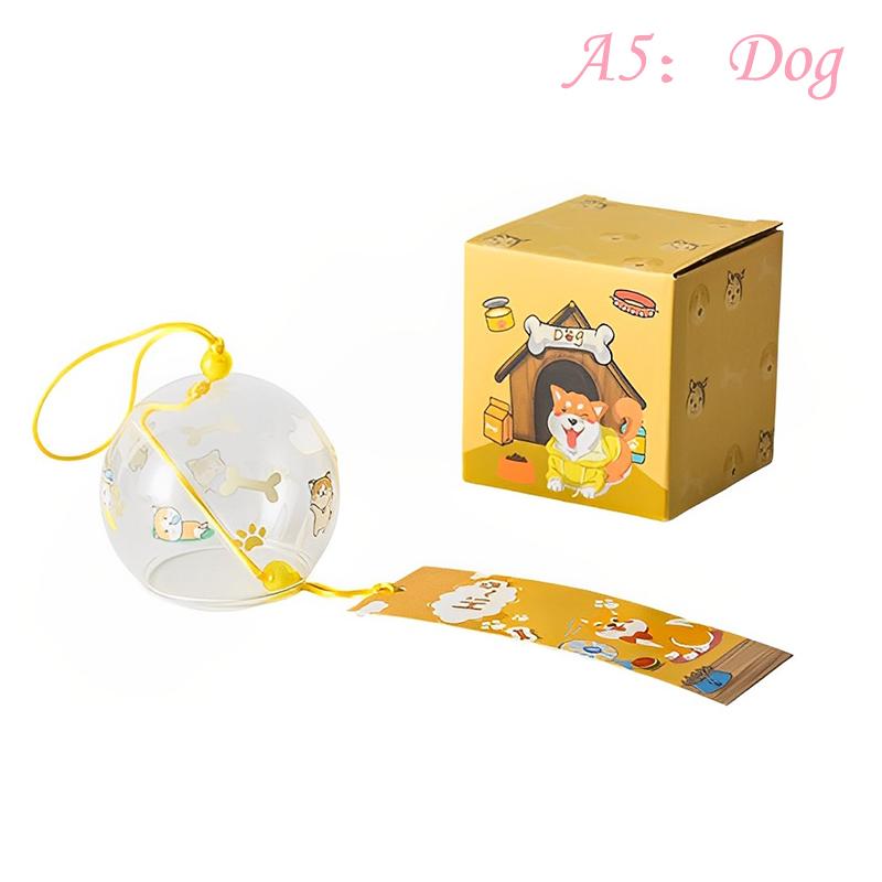 Japanese Wind Bell Sakura Pattern Wind Chimes Handmade Glass Furin Home Decor