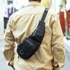 Genuine Leather Men's Chest Bag Premium Sense Casual Crossbody Bag Top Layer Cowhide Half Moon Chest Bag Men's Bag