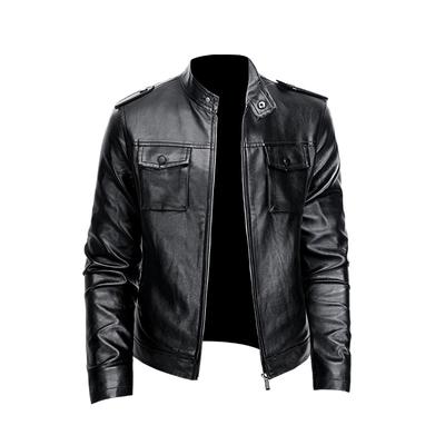 Кожаная куртка мужская деловая стойка воротник мотоцикл кожаная куртка красивая куртка