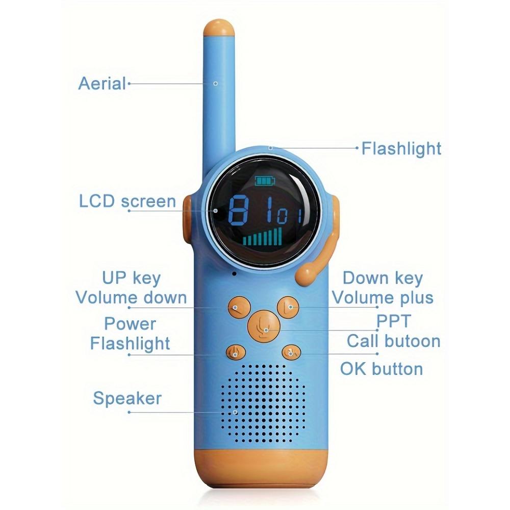 Pack of 2, Small and Cute Toy Walkie-talkie for Children with a Range of 3 Kilometers