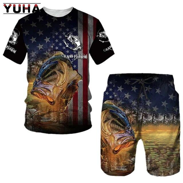 Мужские летние шорты с рыбой, мужская одежда для охоты, кемпинга, 3d принт, спортивные бестселлеры, спортивные костюмы, спортивная одежда