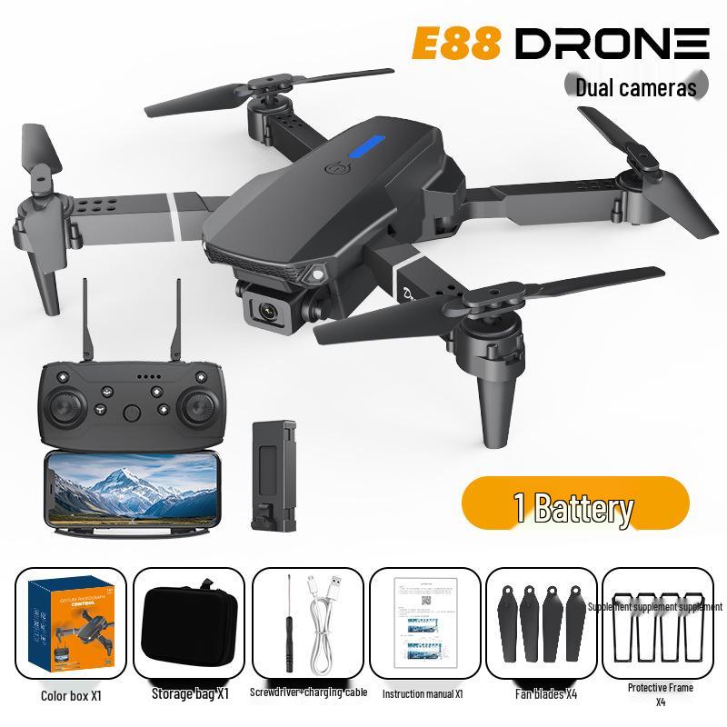 Дрон E88PRO 2025 с двойной камерой: Квадрокоптер фиксированной высоты с дистанционным управлением для аэрофотосъемки
