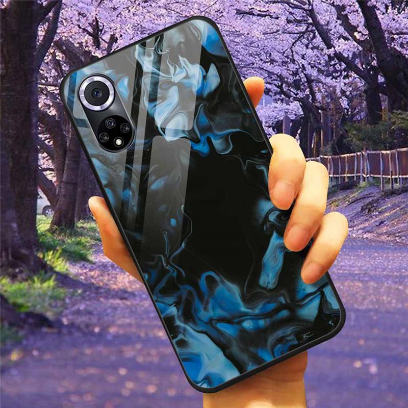 Чехол для Honor 50 Pro Закаленное Стекло Звездный Мрамор Жесткая Задняя Крышка для Телефона Huawei Honor 50 Чехлы Honor50 Защитные