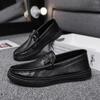 Fashion Loafer Shoes For Men Trendy Leather Slip-on Shoes Moccasins Handmade Male Casual Shoes Moccasins Driving Footwear