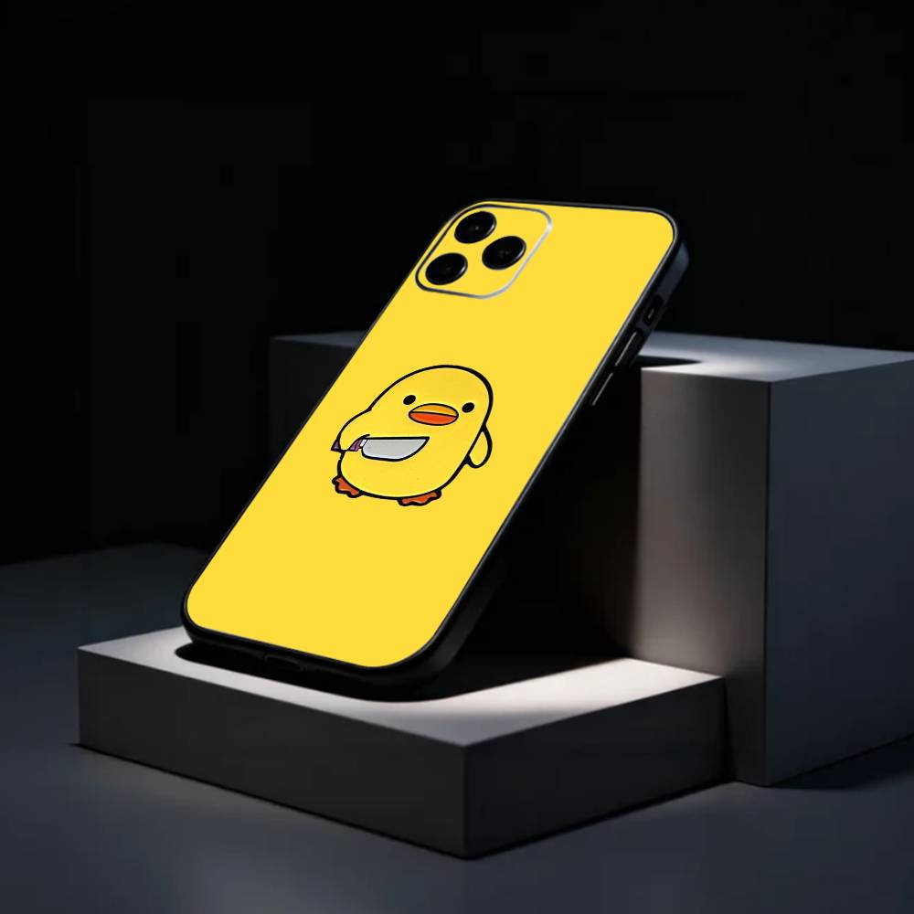 Милый желтый D-Duck Чехол для телефона Силиконовый Мягкий Для IPhone 17 16 15 14 13 12 11 X XR Plus Pro Max Plus