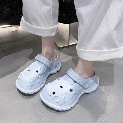 Женские дырчатые туфли большого размера, пляжные сандалии, нескользящие, дышащие, полые, износостойкие, нескользящие, вогнутые и выпуклые, креативные