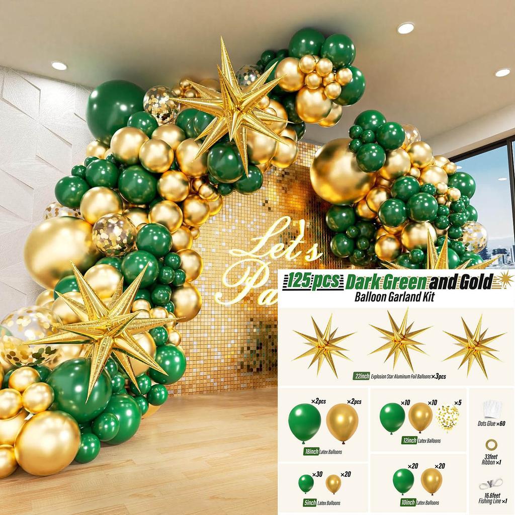 Mori Set Green Latex Balloon Chain Set Vintage Themed Birthday Party Decorative Jungle Set