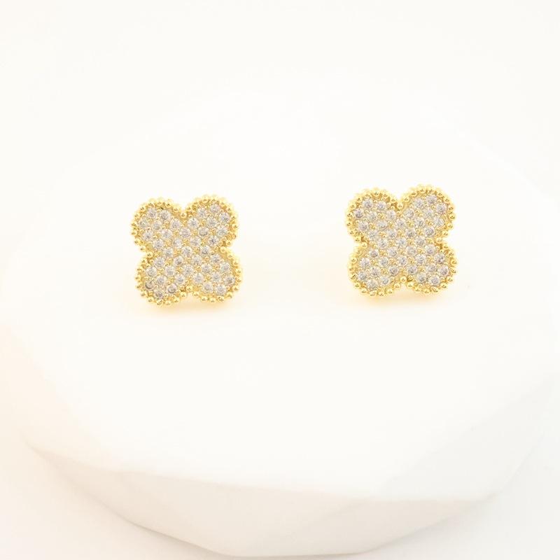 Ретро-стиль, мода, темперамент, серьги с четырьмя листочками клевера, роскошные универсальные блестящие серьги со стразами, женские серьги