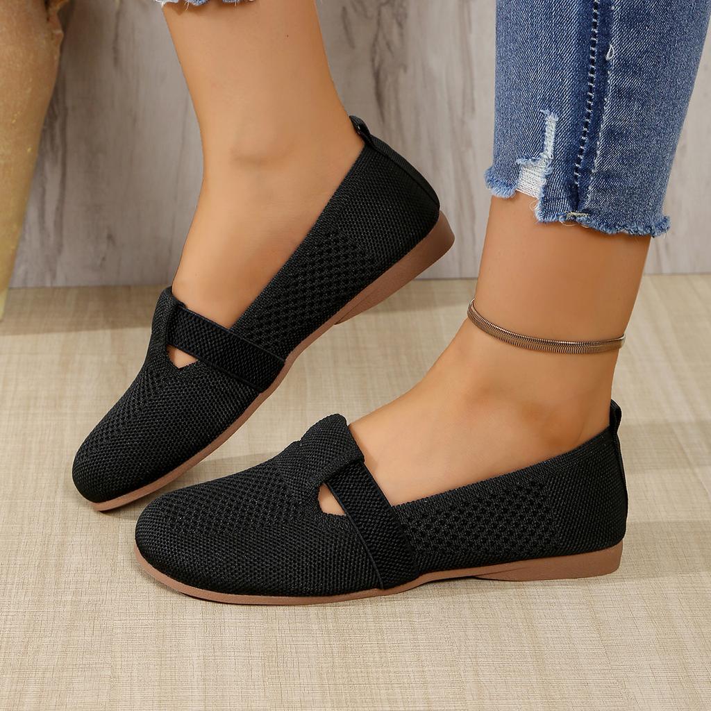 Женские туфли на плоской подошве 2025 года, новые модные женские туфли на весну и осень, повседневные удобные мокасины с мягкой подошвой и дышащей сеткой