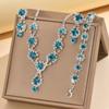 Jewelry Necklace Set  Exquisite Elegant Red/Blue/Silver Etc/Zircon  Necklace Bracelet With Earrings