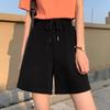Спортивные шорты женские летние большие размеры свободные прямые с высокой талией тонкие повседневные широкие брюки с пятью точками шорты для бега для женщин
