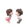 2Pcs Kiss Dolls Mini Landscape Ornaments Figurines Fairy Garden Dollhouse Decor