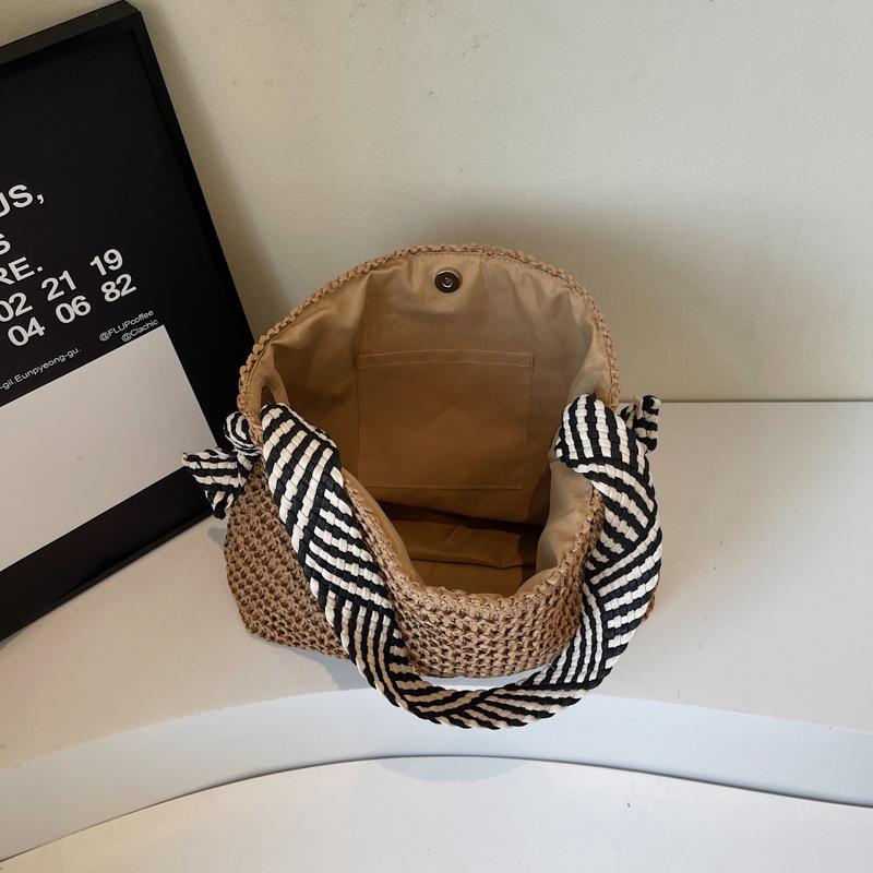 Летняя соломенная сумка через плечо, женская трендовая плетеная сумка через плечо, пляжная сумка для отдыха на море