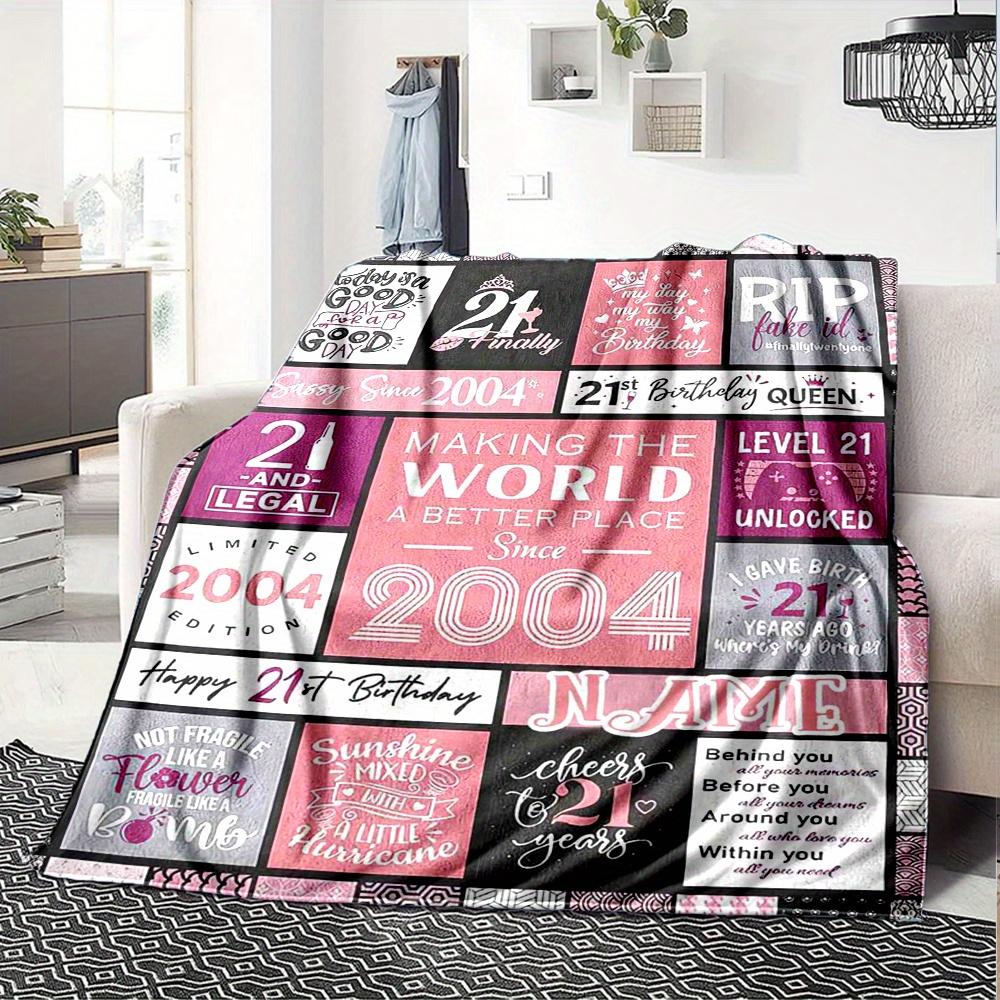 21St Birthday Celebration Home Blankets Soft Comfortable Lightweight For All Seasons Use In Picnics Sofas Offices Beds Living Rooms Perfect Gift For