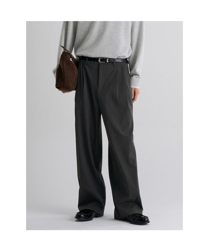 8SECONDS Pinstripe Wide Slacks Ash