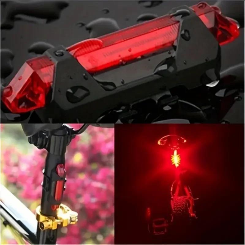 USB Rechargeable Bike Light Set with Front And Taillight Easy to Install 4 Modes Bicycle Accessories for Cycling Safety 7