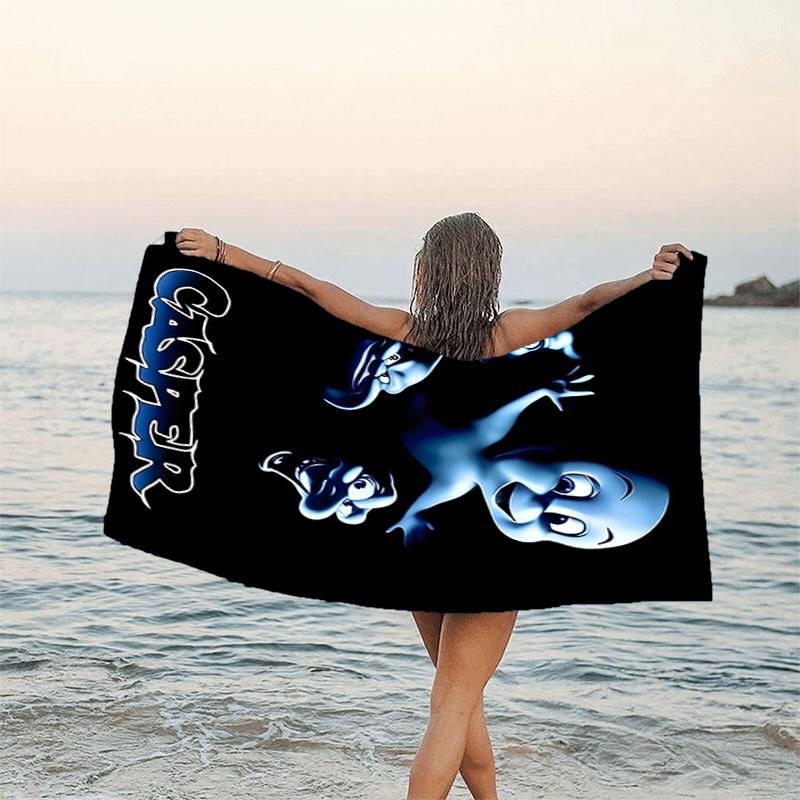 1pc Casper2 Beach Towel, Beach and Seaside Swimming Pool Equipment, Fashion Pattern, Rectangular, Travel Essentials