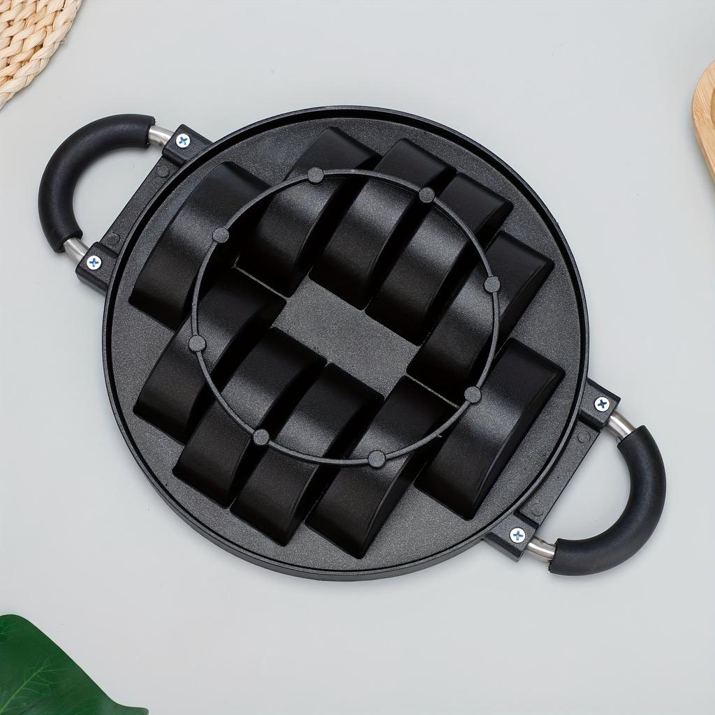 1 шт. Черная алюминиевая форма для квадратных пирожных на 10 ячеек с ручками, антипригарная, противень для выпечки, совместимый с газовой плитой, для идеальных мини-пирожных